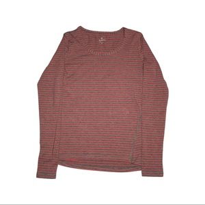 Talbots Striped Top - Gray Red - Size S